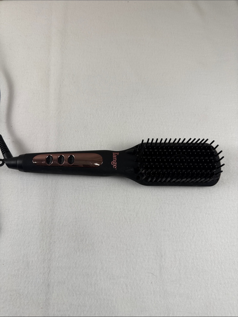 Lange Black and Rose Gold Heated Straightening Brush